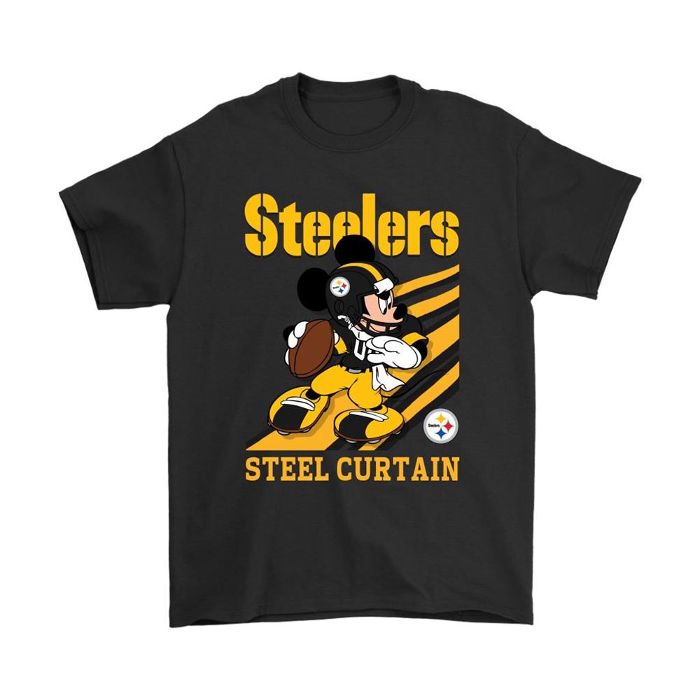 Pittsburgh Steelers Slogan Steel Curtain Mickey Mouse Nfl Shirts