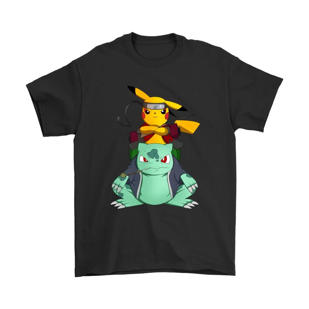 Pokemon Pikachu And Bulbasaur Mashup Naruto Jiraiya Shirts