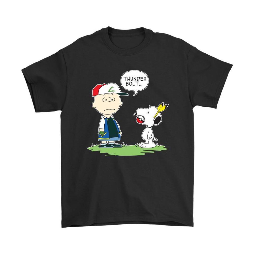 Pokenuts Thunderbolt Pokemon Mashup Snoopy Shirts
