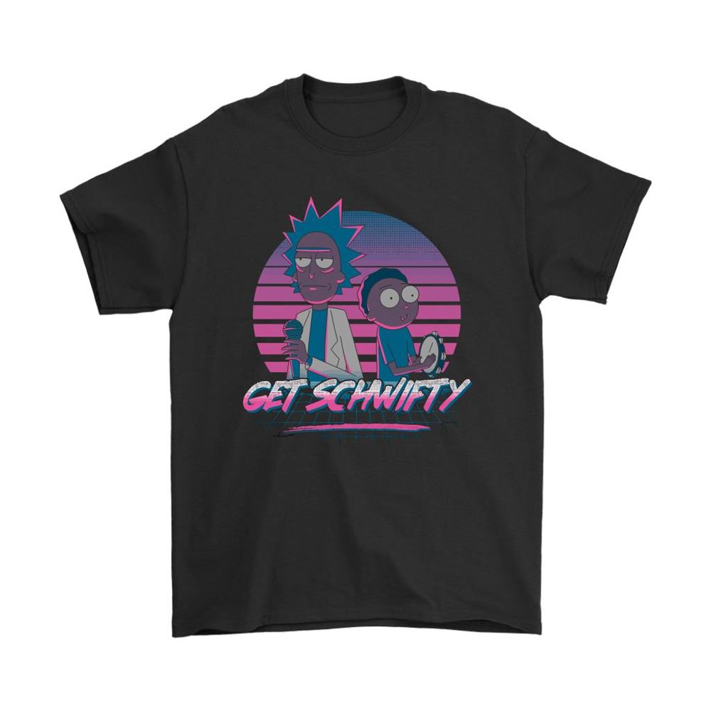 Rick And Morty Get Schwifty Sunset 80s Retro Style Shirts