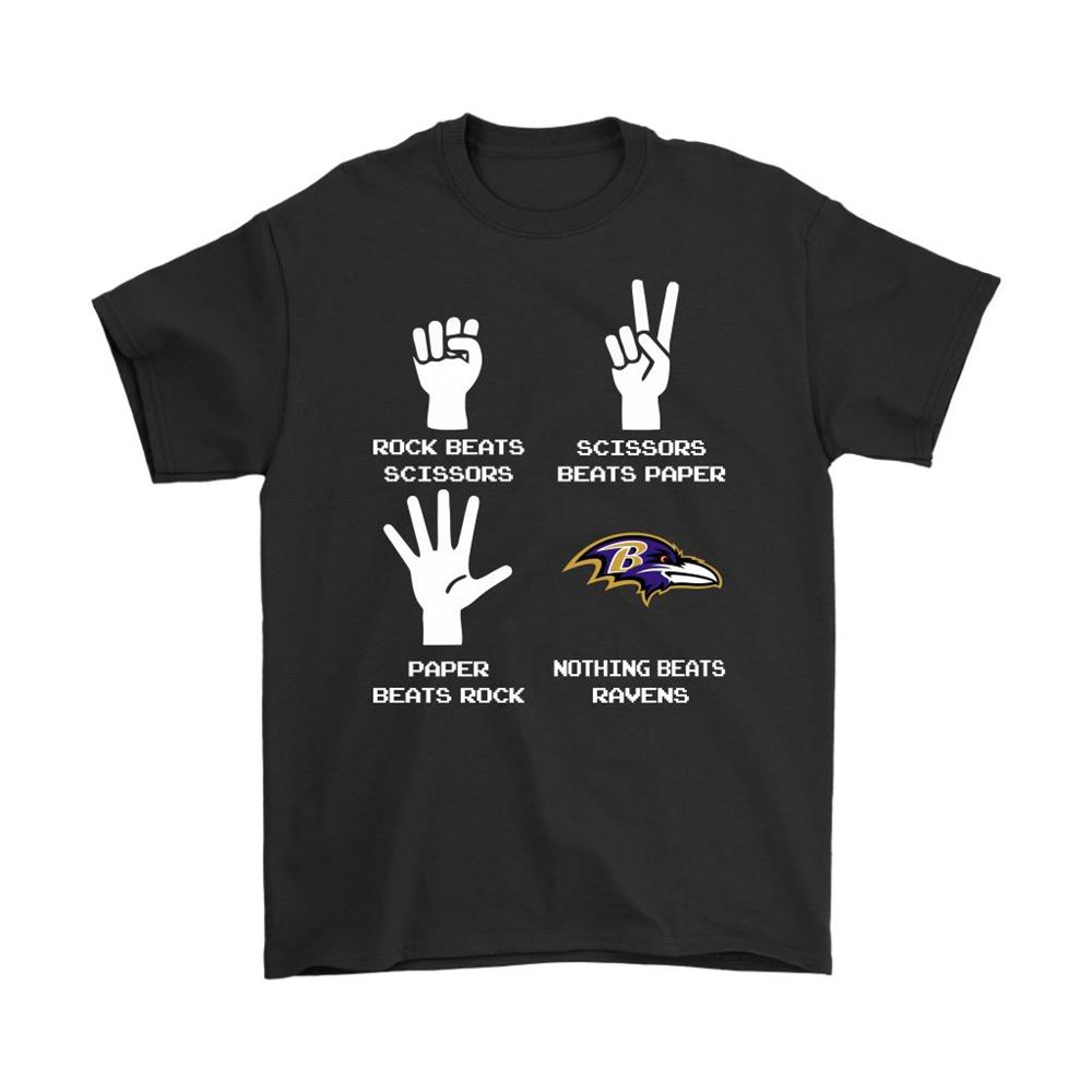 Rock Paper Scissors Nothing Beats The Baltimore Ravens Shirts