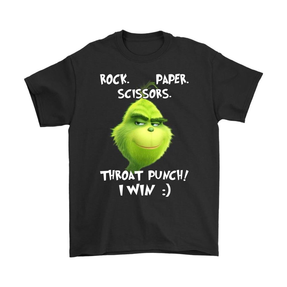 Rock Paper Scissors Throat Punch I Win Grinch Shirts