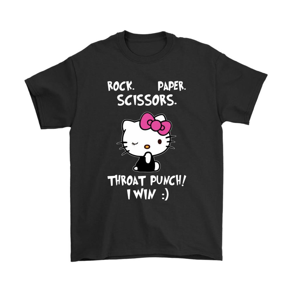 Rock Paper Scissors Throat Punch I Win Hello Kitty Shirts