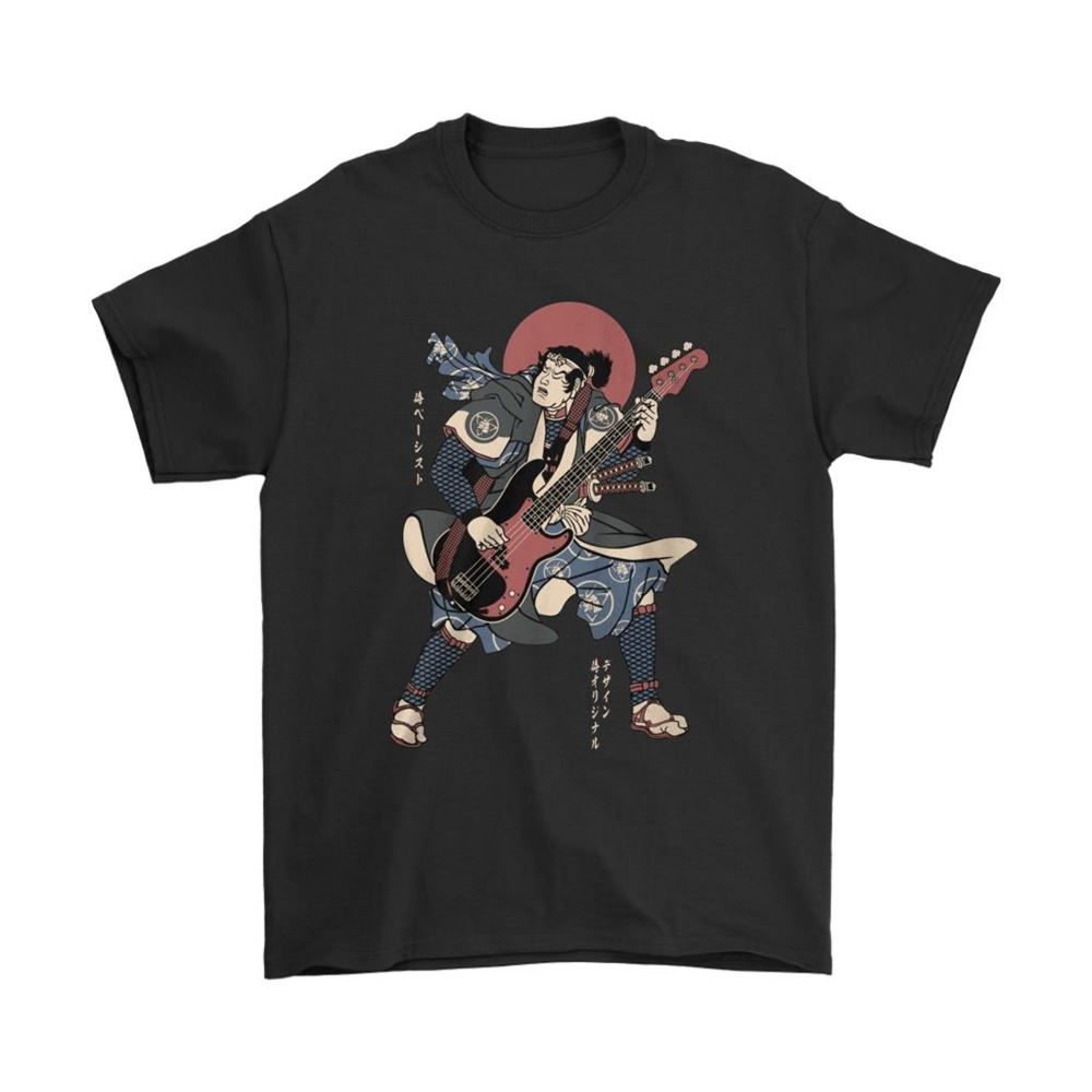 Samurai Bass Guitar Japanese Painting Style Shirts