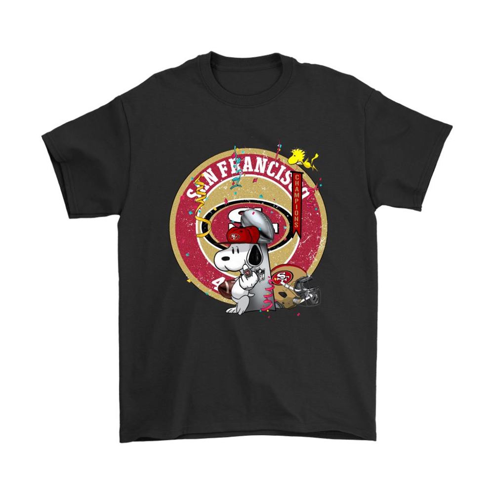 San Francisco 49ers Champions Super Bowl Snoopy Middle Finger Shirts