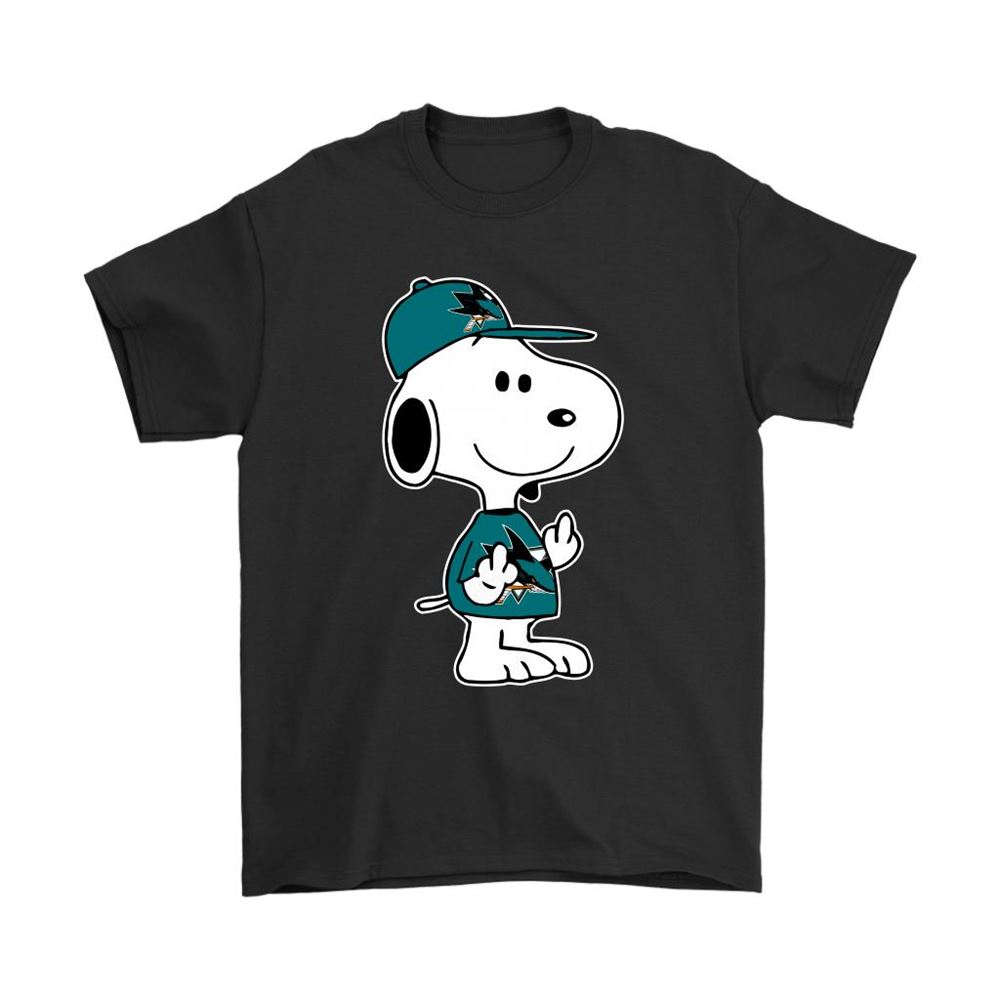 San Jose Sharks Snoopy Double Middle Fingers Fck You Nhl Shirts