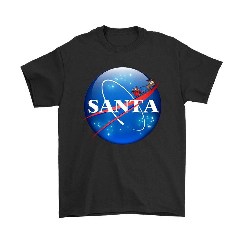 Santa Claus And Reindeers On Nasa Logo Christmas Shirts