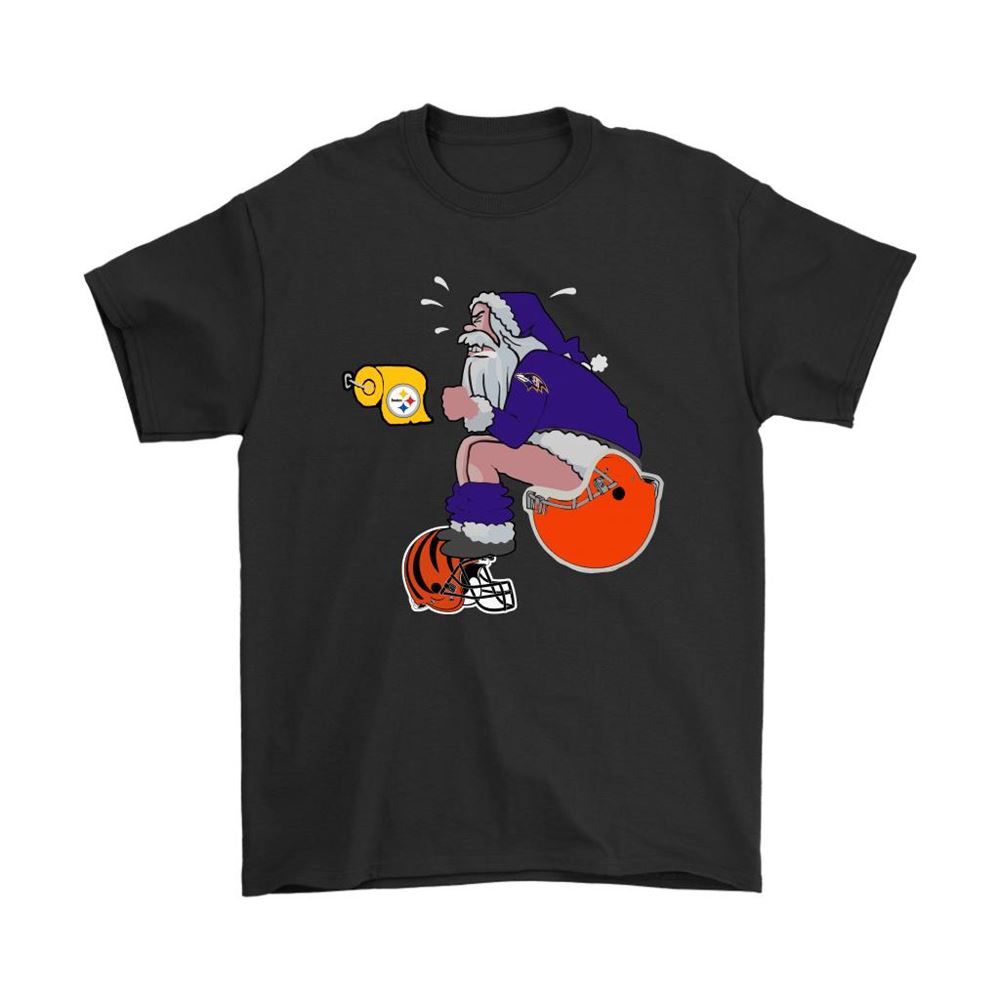 Santa Claus Baltimore Ravens Shit On Other Teams Christmas Shirts