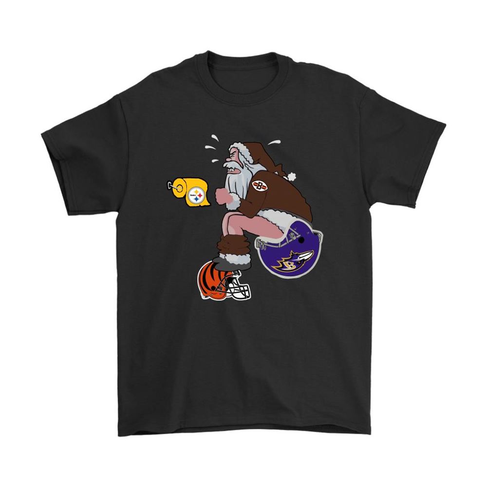 Santa Claus Cleveland Browns Shit On Other Teams Christmas Shirts