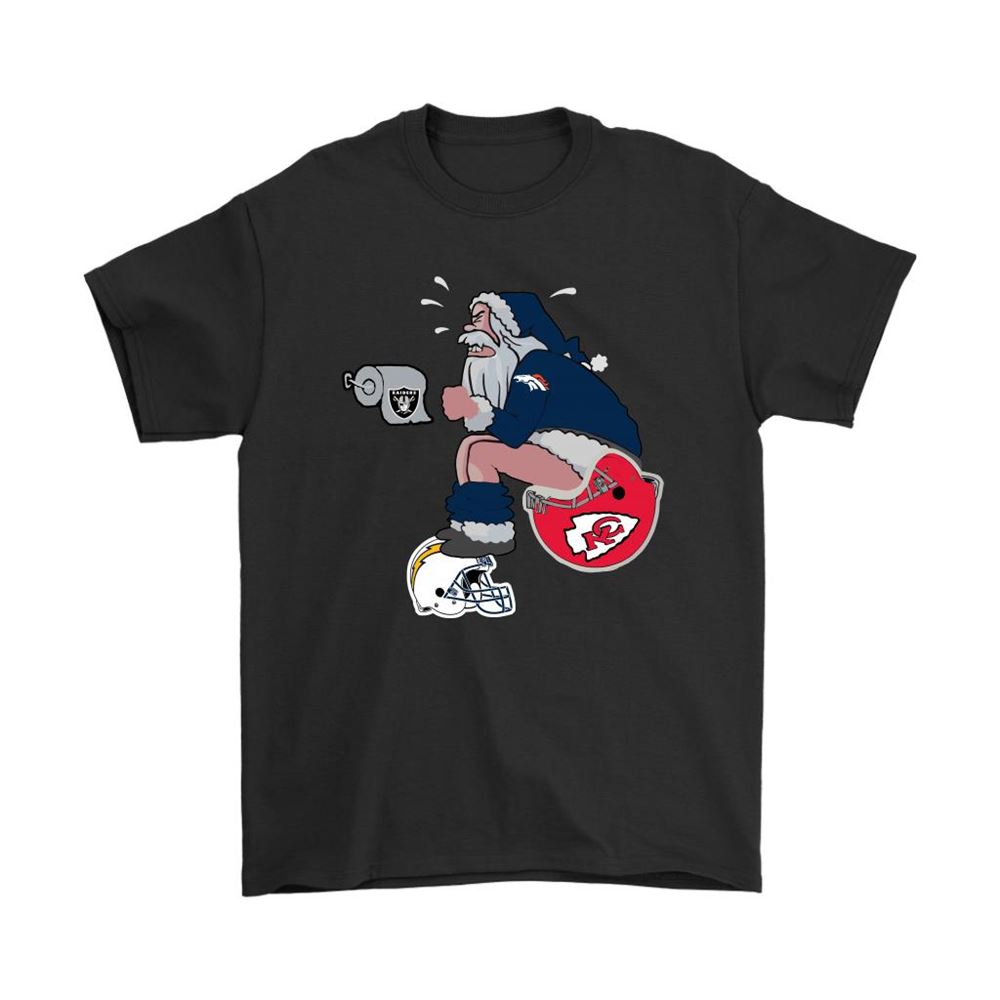 Santa Claus Denver Broncos Shit On Other Teams Christmas Shirts