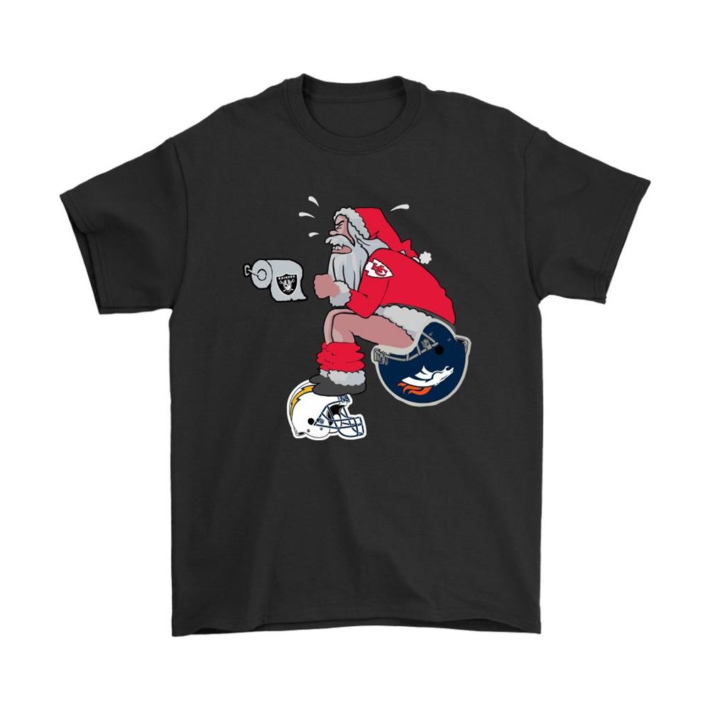 Santa Claus Kansas City Chiefs Shit On Other Teams Christmas Shirts