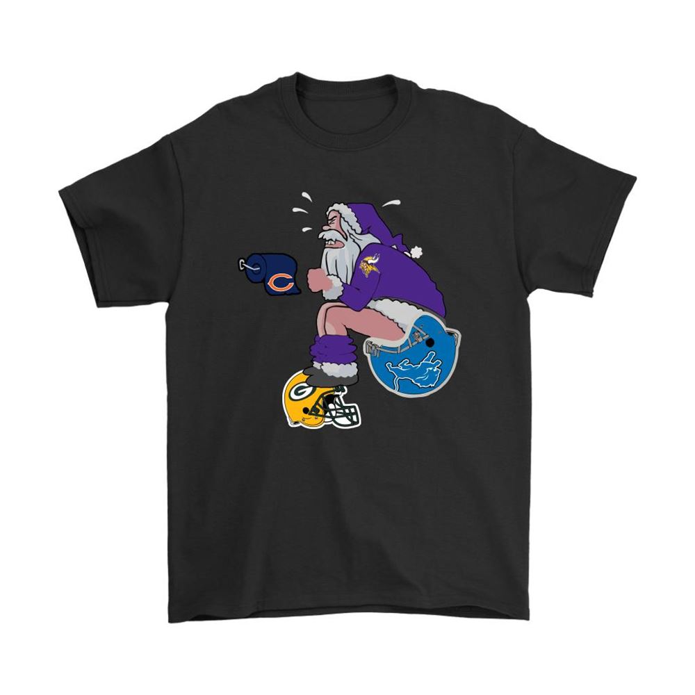 Santa Claus Minnesota Vikings Shit On Other Teams Christmas Shirts