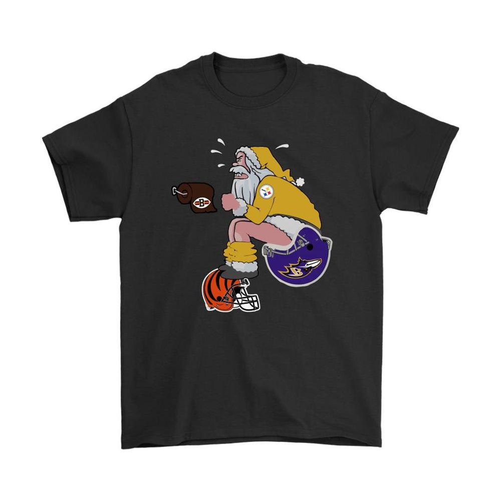 Santa Claus Pittsburgh Steelers Shit On Other Teams Christmas Shirts