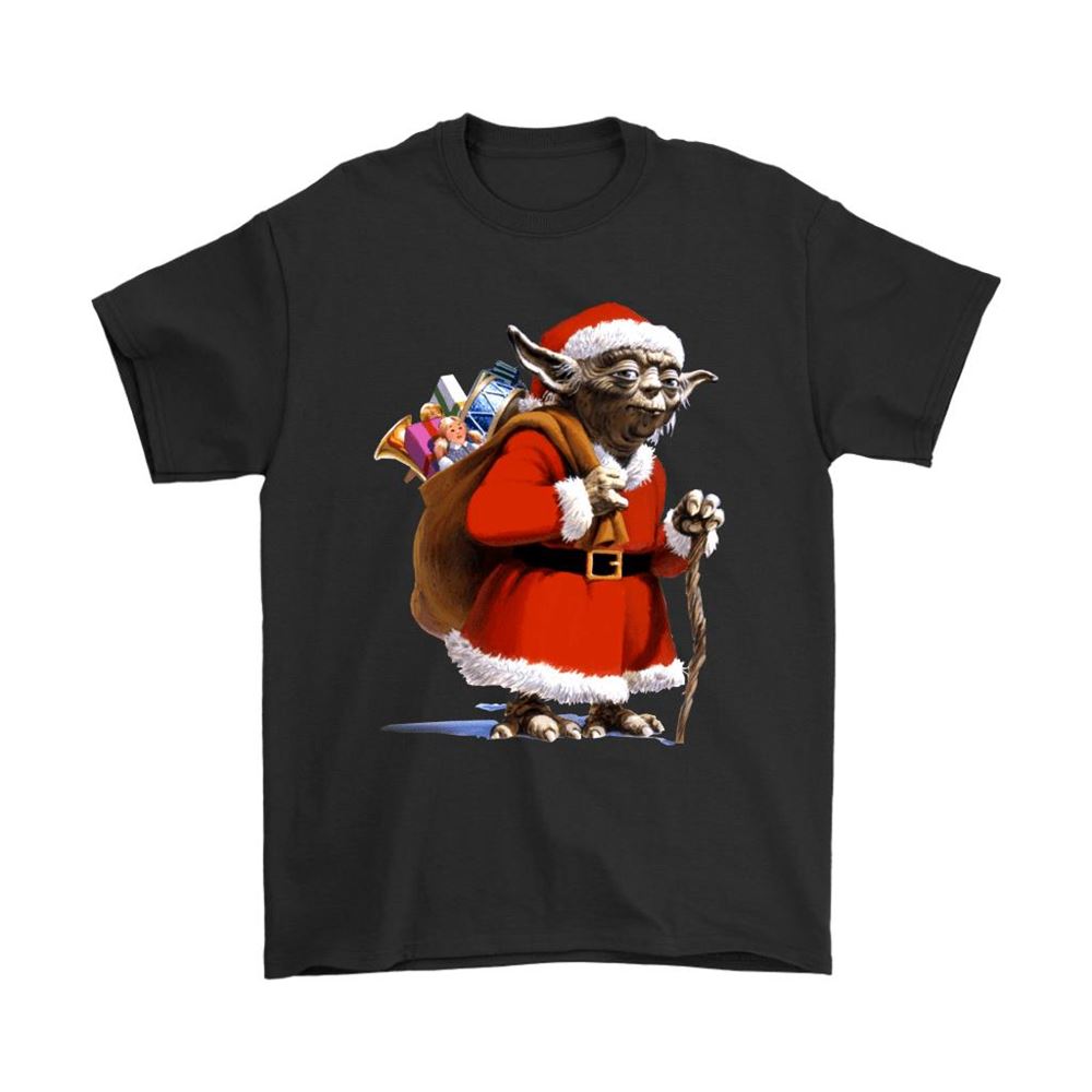 Santa Claus Yoda Brings You Christmas Gifts Star Wars Shirts