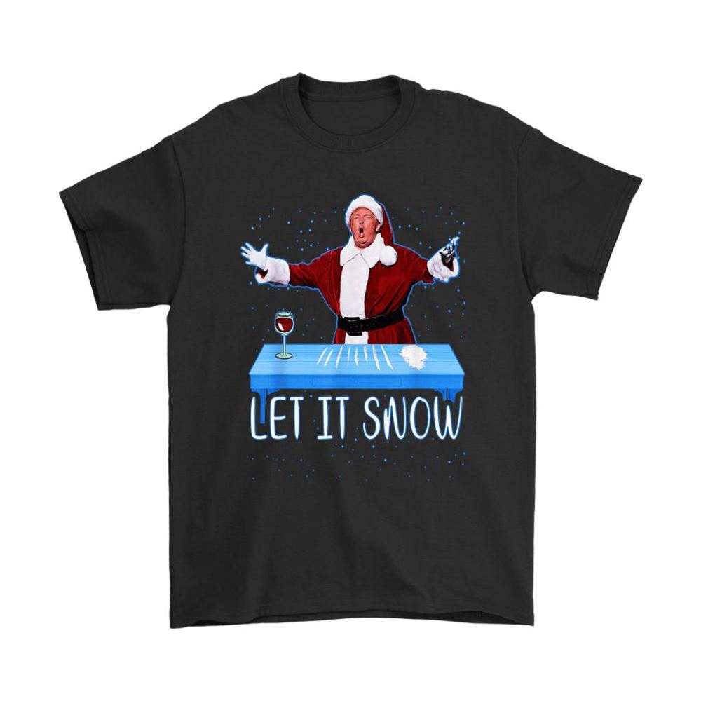 Santa Donald Trump Snort Coke Let It Snow Christmas Shirts