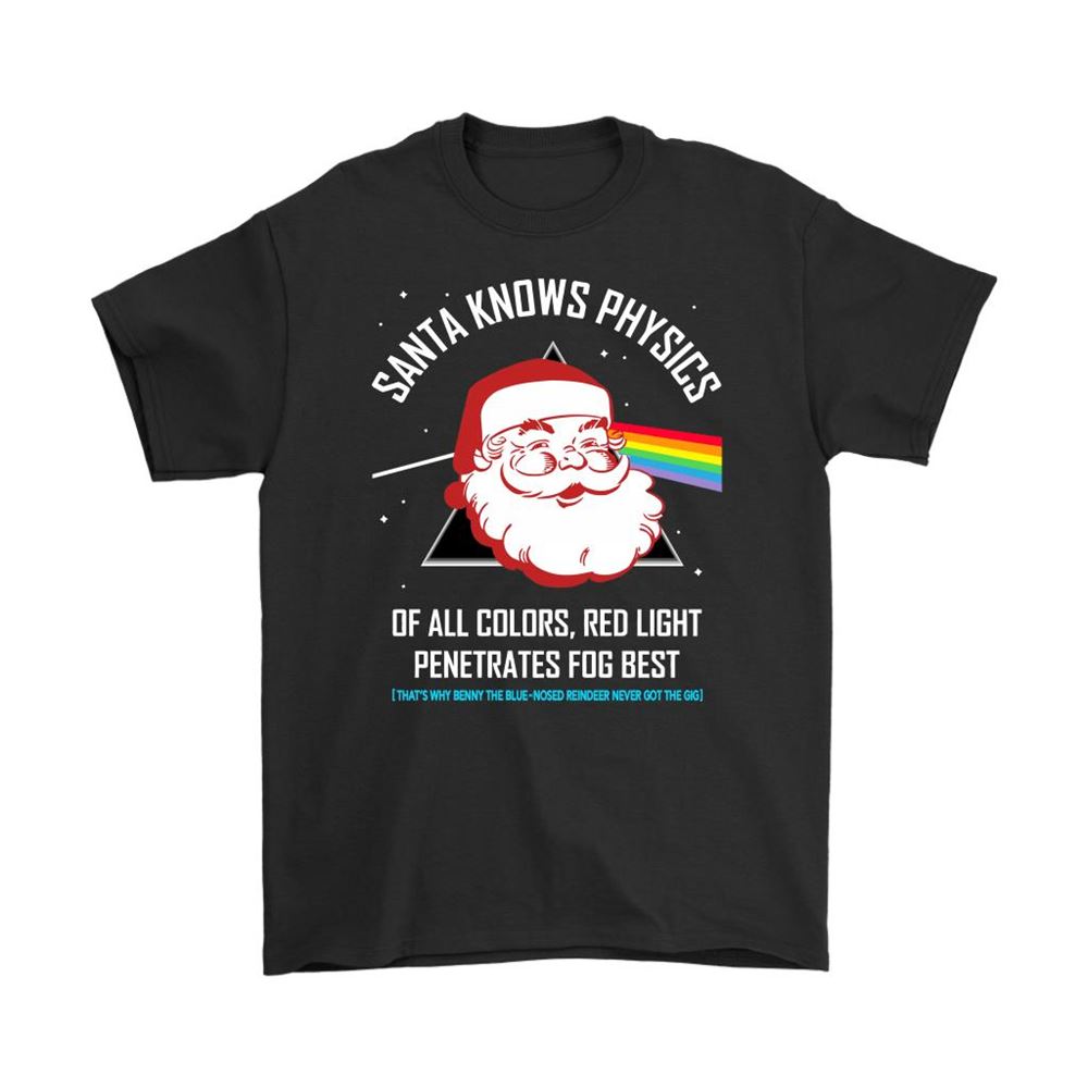 Santa Knows Physics Christmas Dark Side Of The Moon Shirts