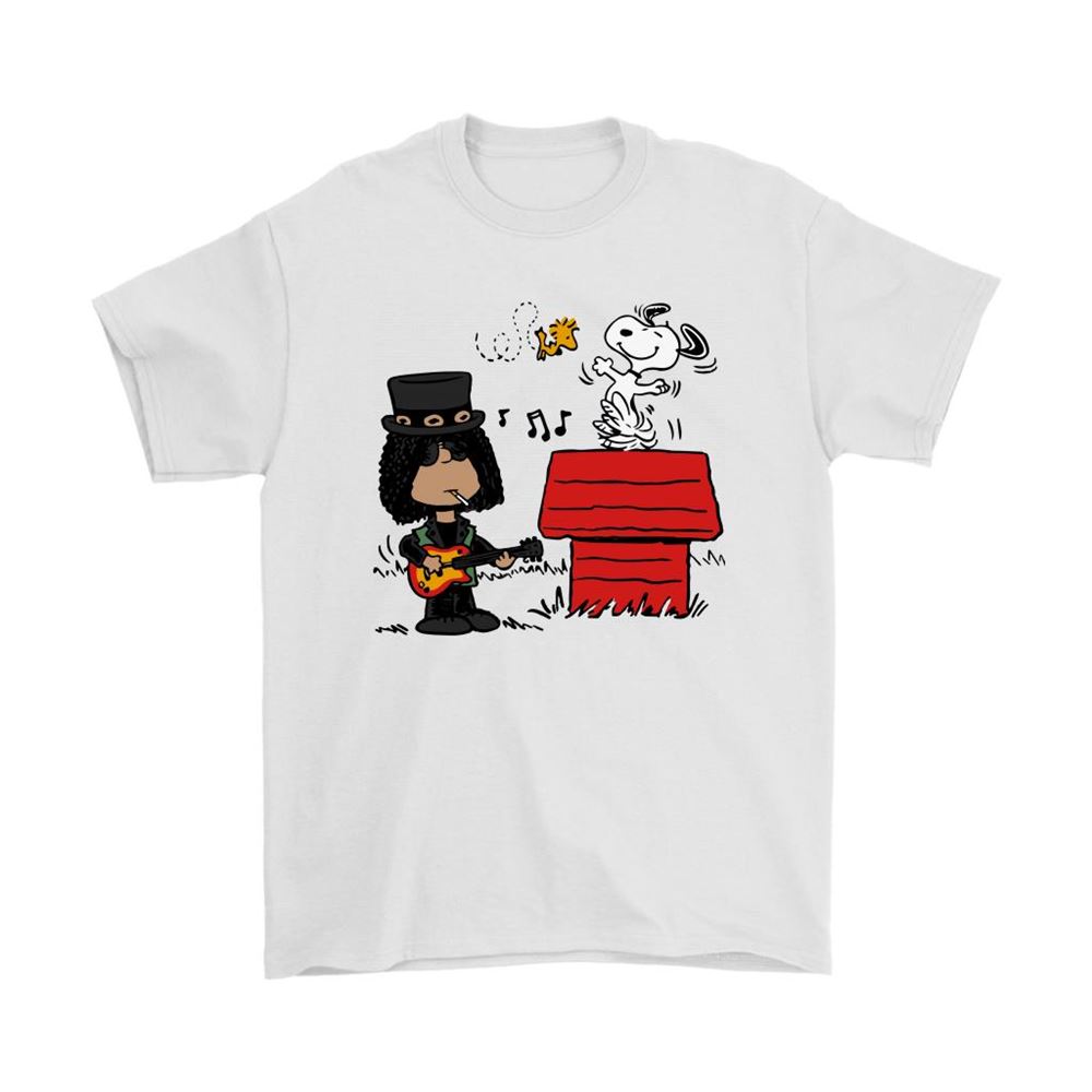 Saul Hudson Slash Together With Snoopy And Woodstock Shirts