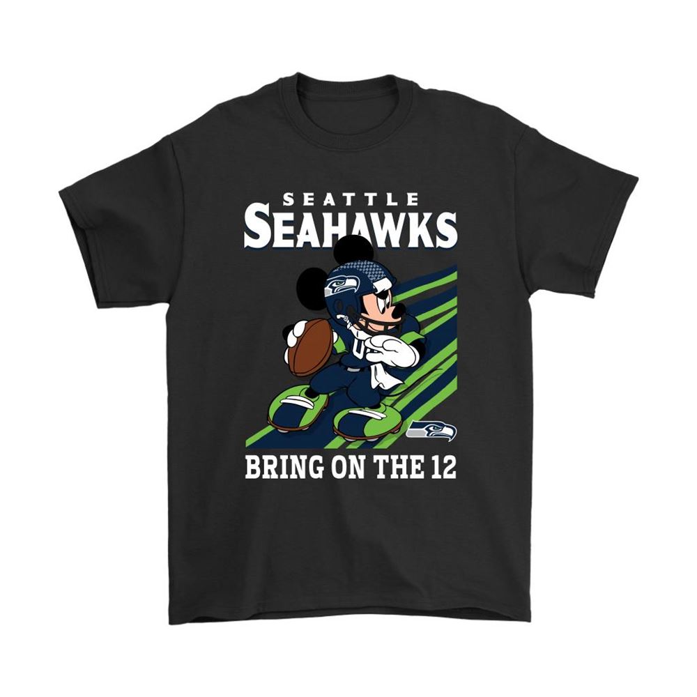 Seattle Seahawks Slogan Bring On The 12 Mickey Mouse Nfl Shirts