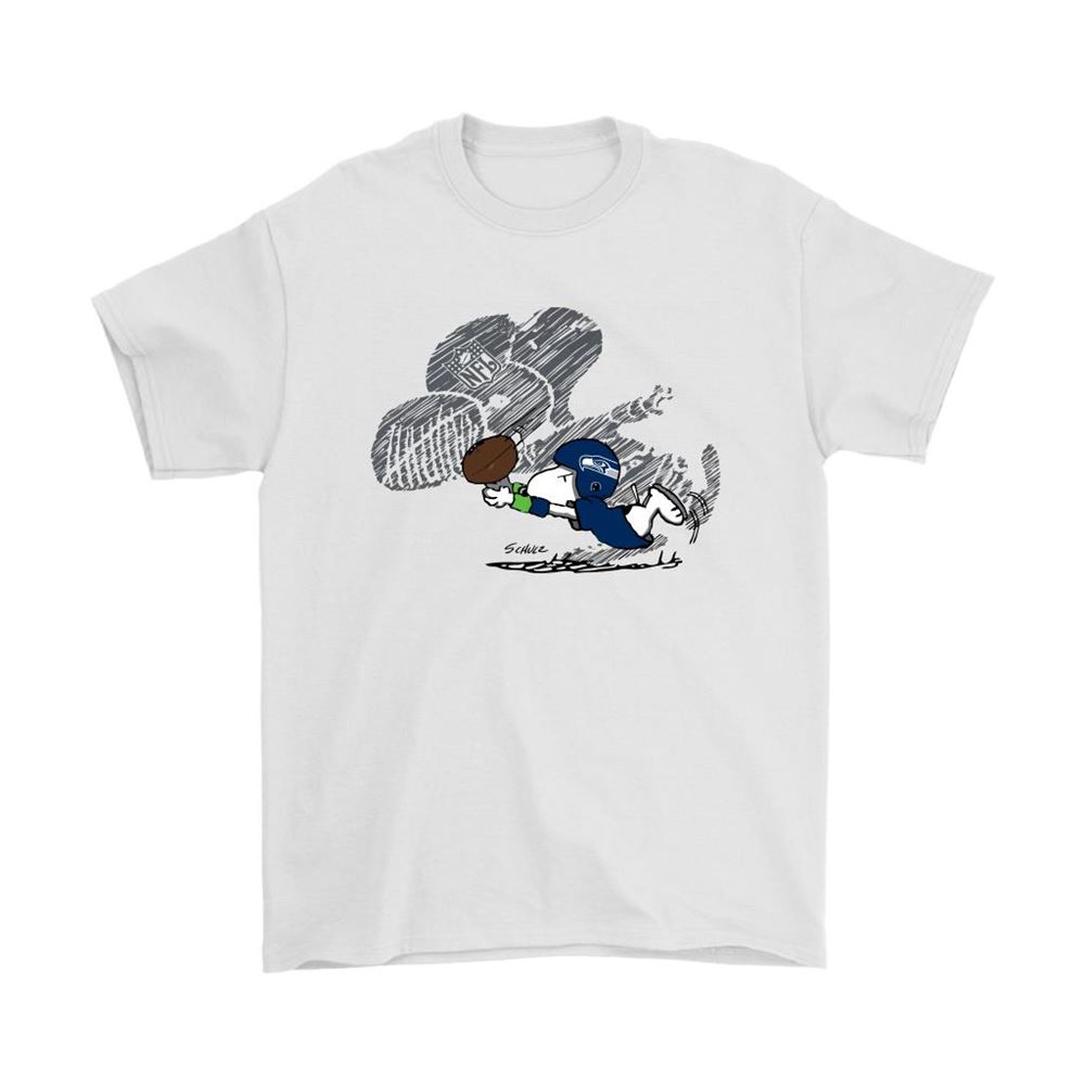 Seattle Seahawks Snoopy Plays The Football Game Shirts