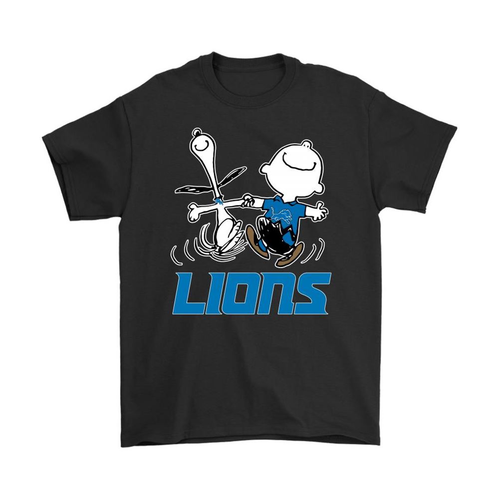 Snoopy And Charlie Brown Happy Detroit Lions Fans Shirts