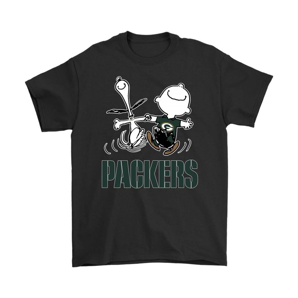 Snoopy And Charlie Brown Happy Green Bay Packers Fans Shirts