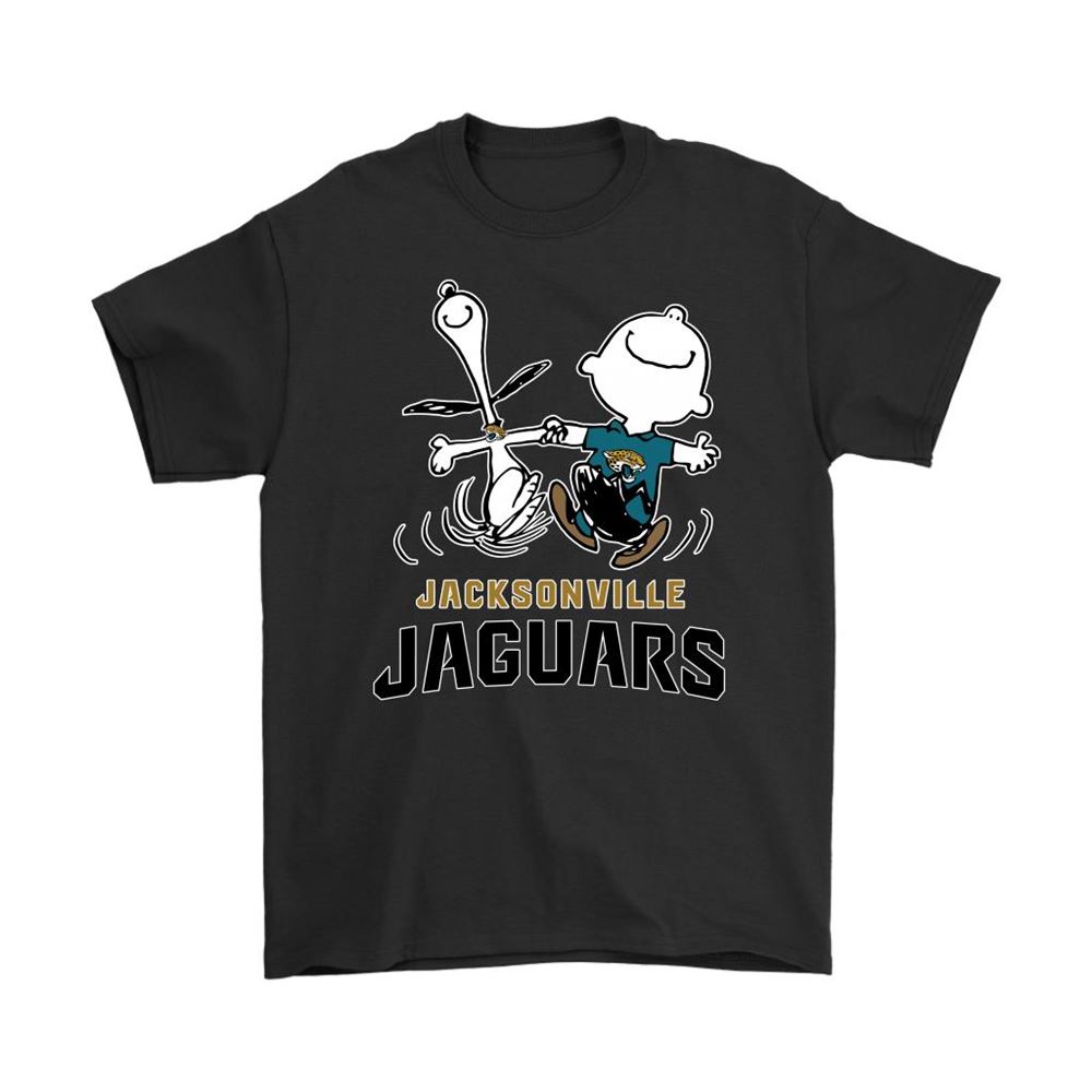 Snoopy And Charlie Brown Happy Jacksonville Jaguars Fans Shirts