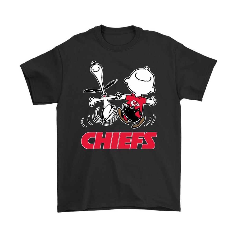 Snoopy And Charlie Brown Happy Kansas City Chiefs Fans Shirts