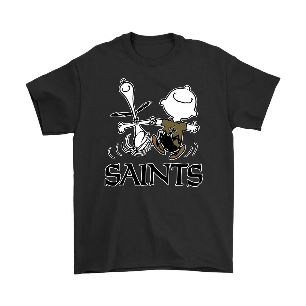 Snoopy And Charlie Brown Happy New Orleans Saints Fans Shirts