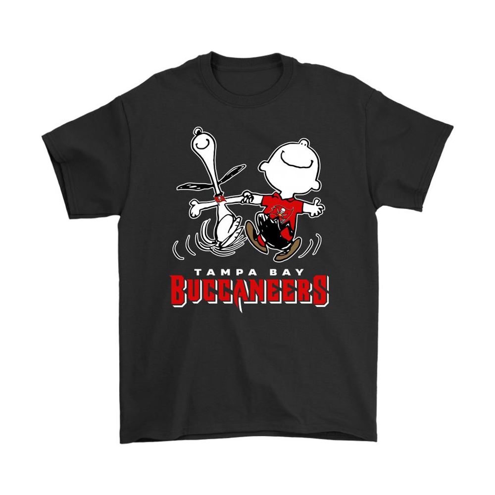 Snoopy And Charlie Brown Happy Tampa Bay Buccaneers Fans Shirts