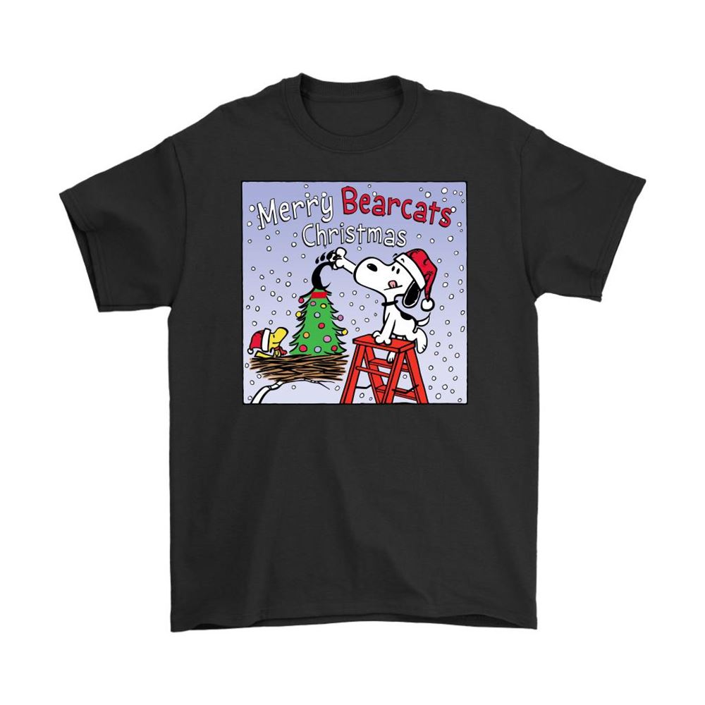 Snoopy And Woodstock Merry Cincinnati Bearcats Christmas Shirts