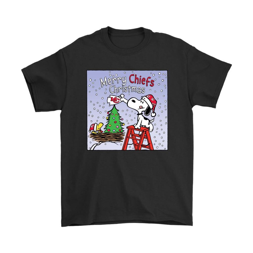 Snoopy And Woodstock Merry Kansas City Chiefs Christmas Shirts