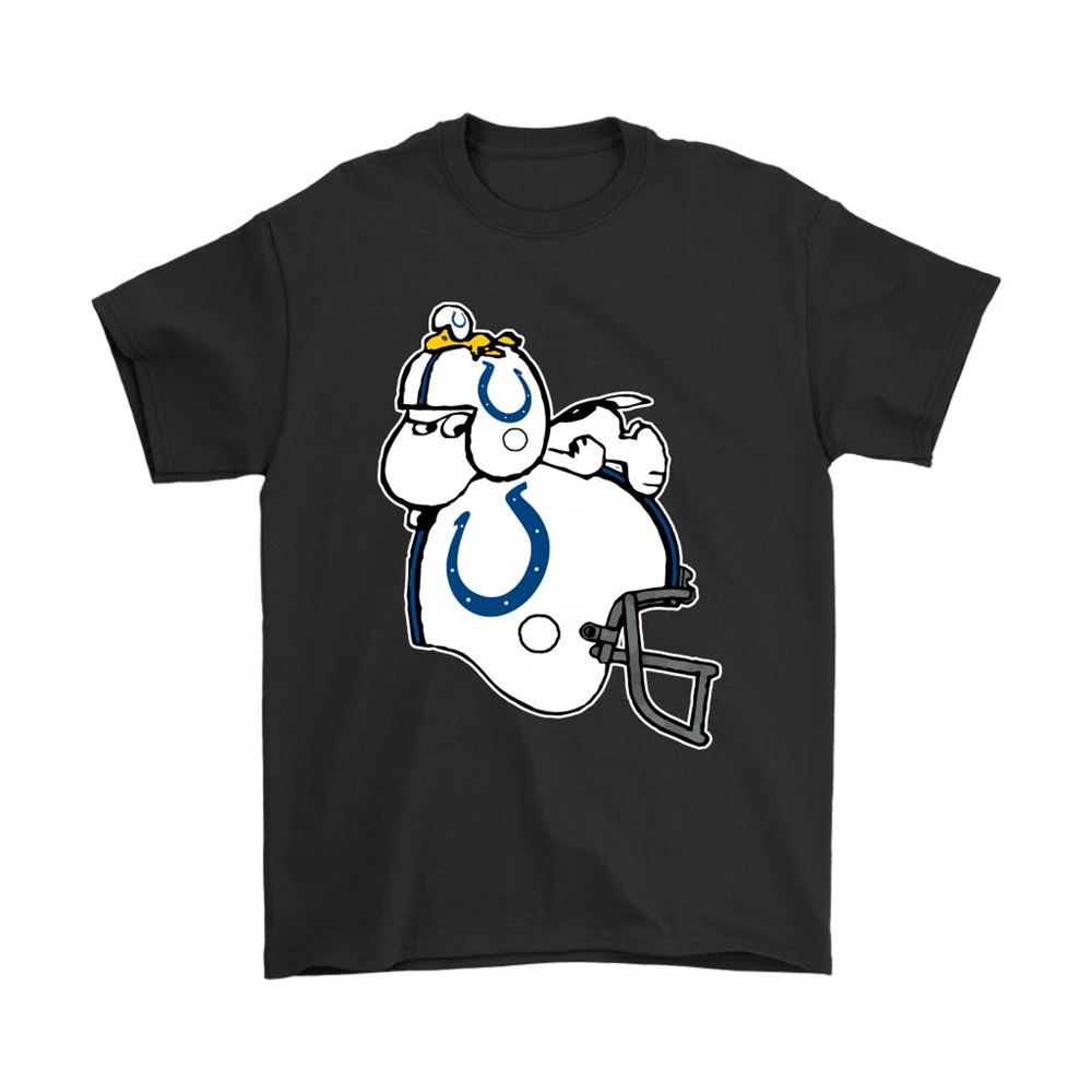 Snoopy And Woodstock Resting On Indianapolis Colts Helmet Shirts
