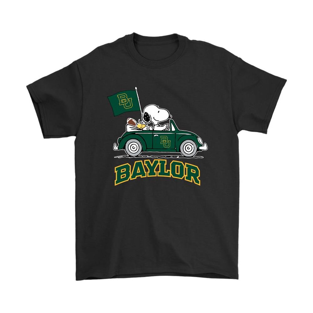 Snoopy And Woodstock Ride The Baylor Bears Car Ncaa Shirts