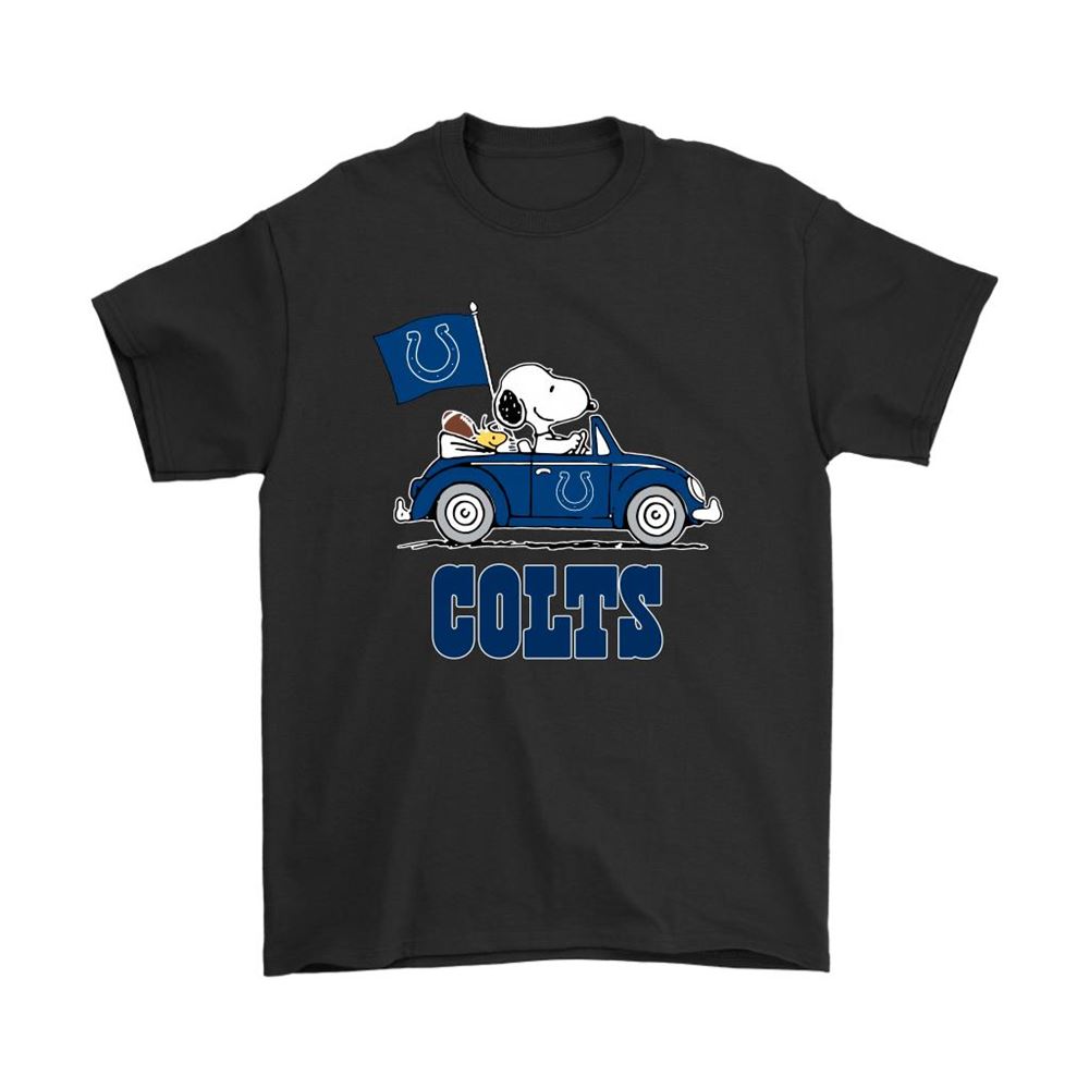 Snoopy And Woodstock Ride The Indianapolis Colts Car Nfl Shirts