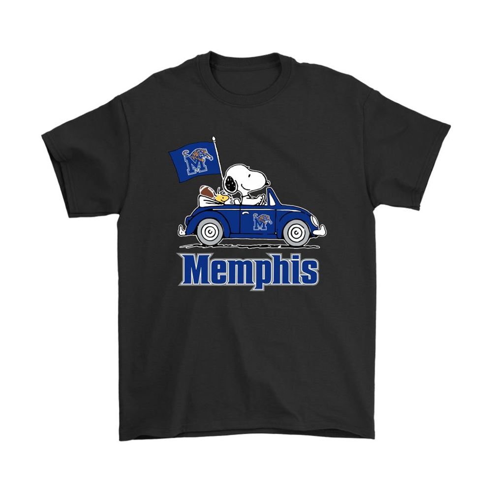 Snoopy And Woodstock Ride The Memphis Tigers Car Ncaa Shirts