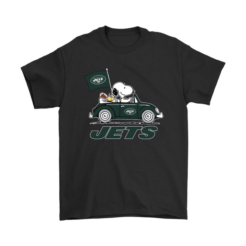 Snoopy And Woodstock Ride The New York Jets Car Nfl Shirts