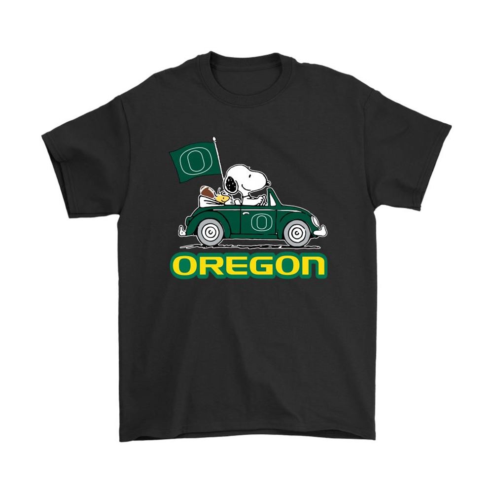 Snoopy And Woodstock Ride The Oregon Ducks Car Ncaa Shirts