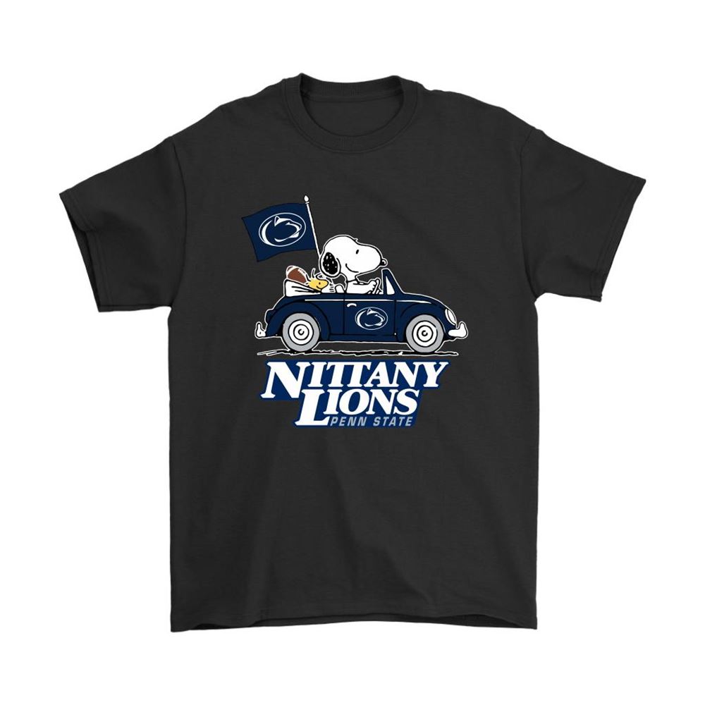 Snoopy And Woodstock Ride The Penn State Nittany Lions Car Ncaa Shirts