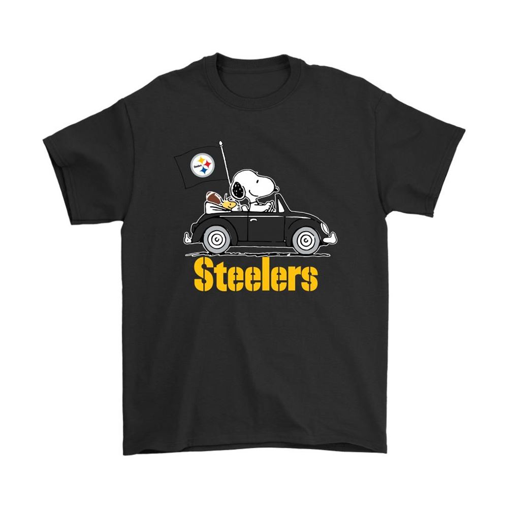 Snoopy And Woodstock Ride The Pittsburgh Steelers Car Nfl Shirts
