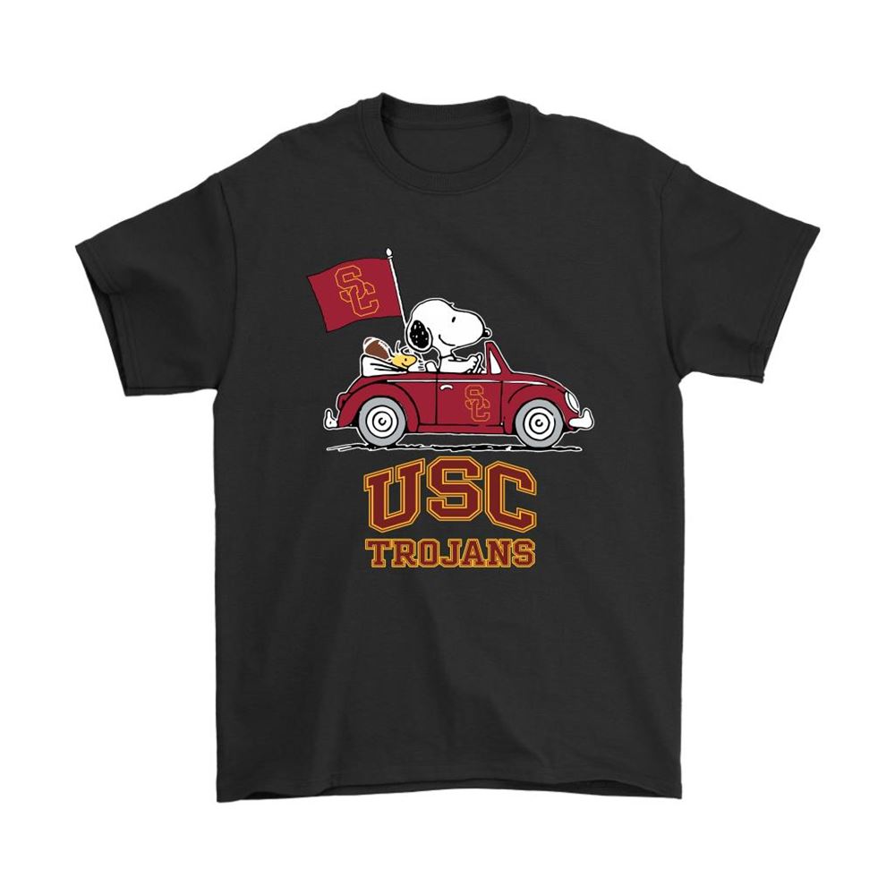 Snoopy And Woodstock Ride The Usc Trojans Car Ncaa Shirts