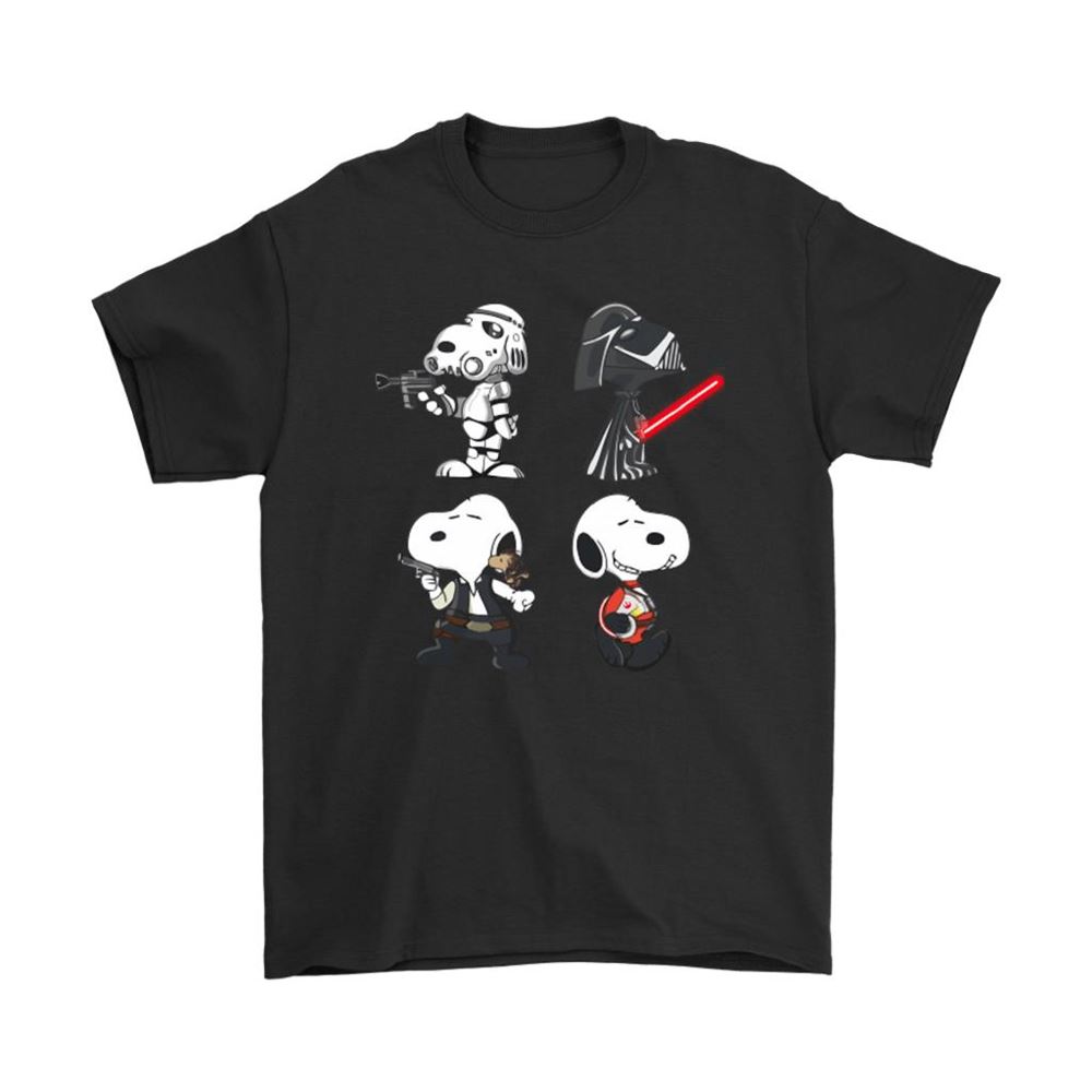 Snoopy Cosplay Trooper Vader Han And Luke Star Wars Snoopy Shirts