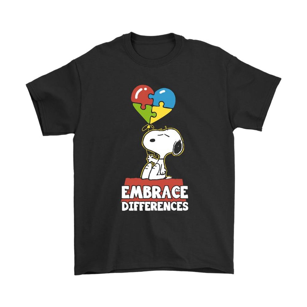 Snoopy Embrace Differences Autism Awareness Balloon Shirts