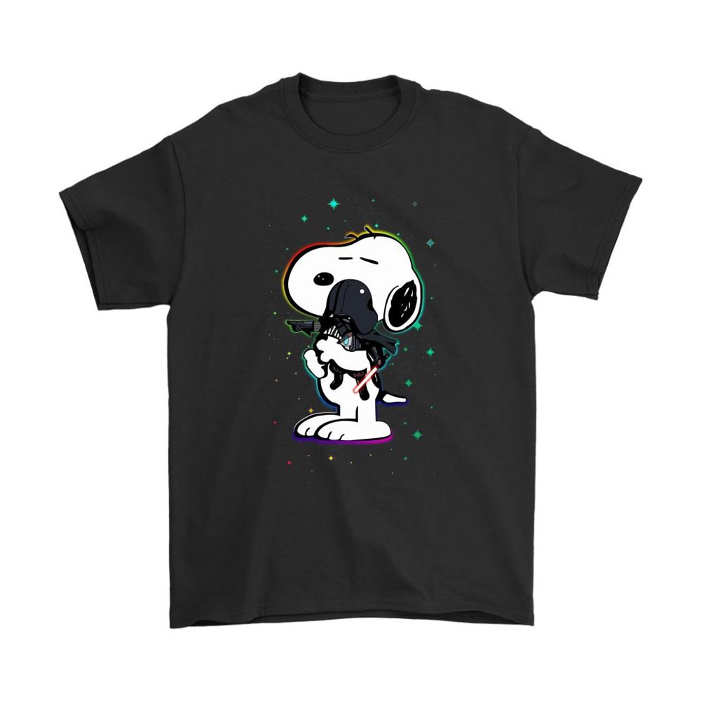 Snoopy Hugs Small Darth Vader Neon Light Star Wars Shirts