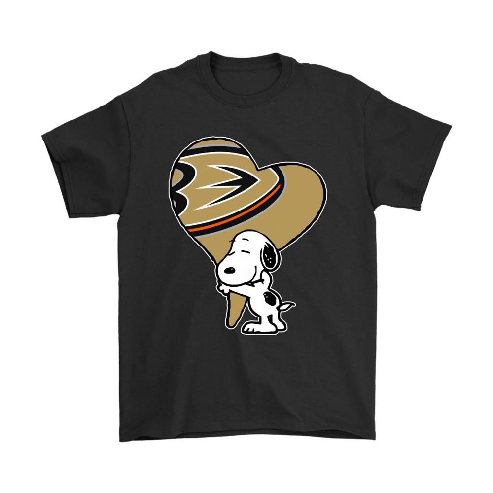 Snoopy Hugs The Anaheim Ducks Heart Nhl Shirts