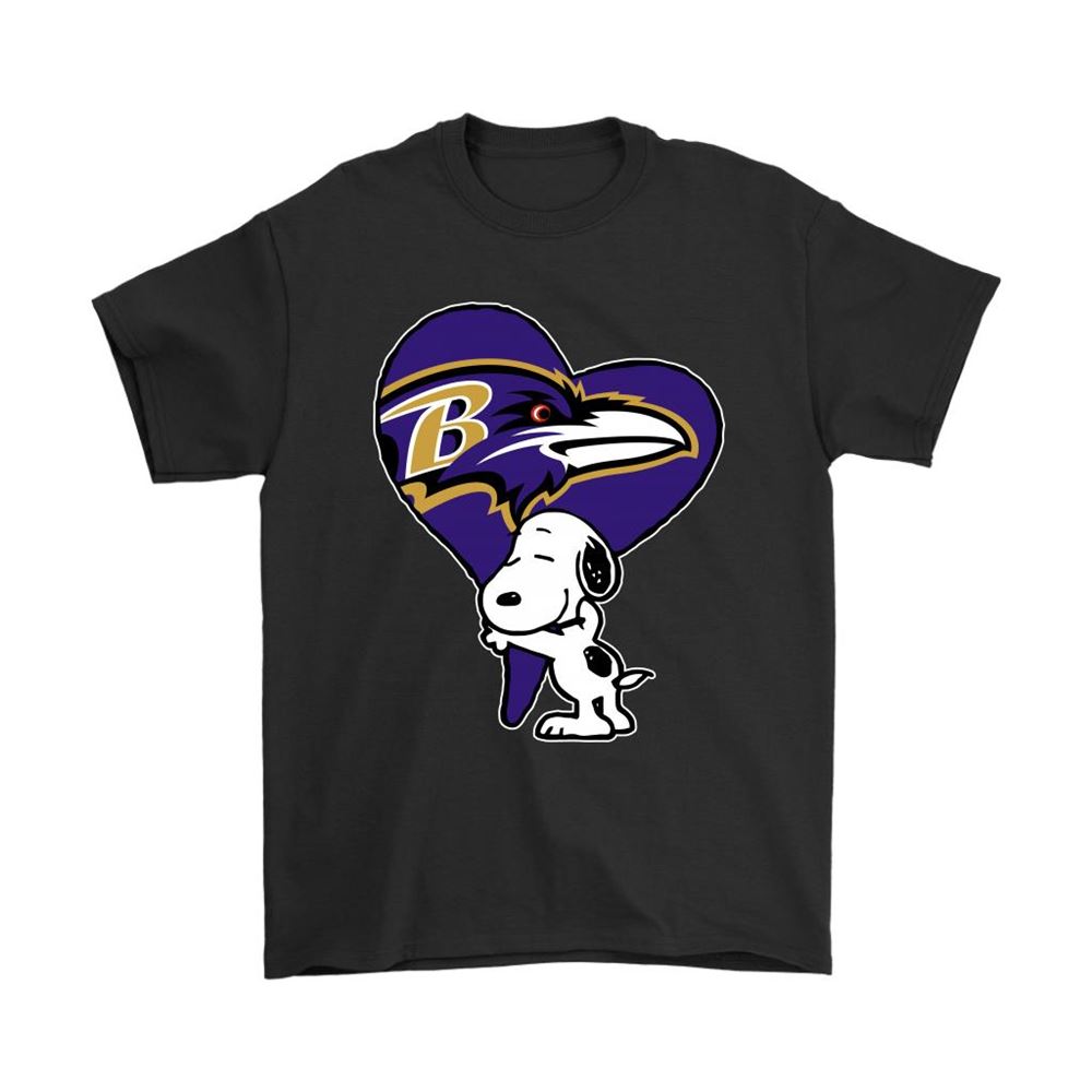Snoopy Hugs The Baltimore Ravens Heart Nfl Shirts