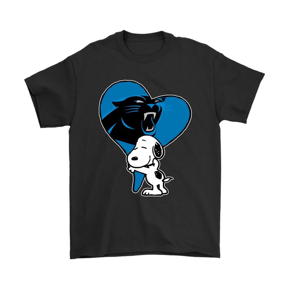 Snoopy Hugs The Carolina Panthers Heart Nfl Shirts