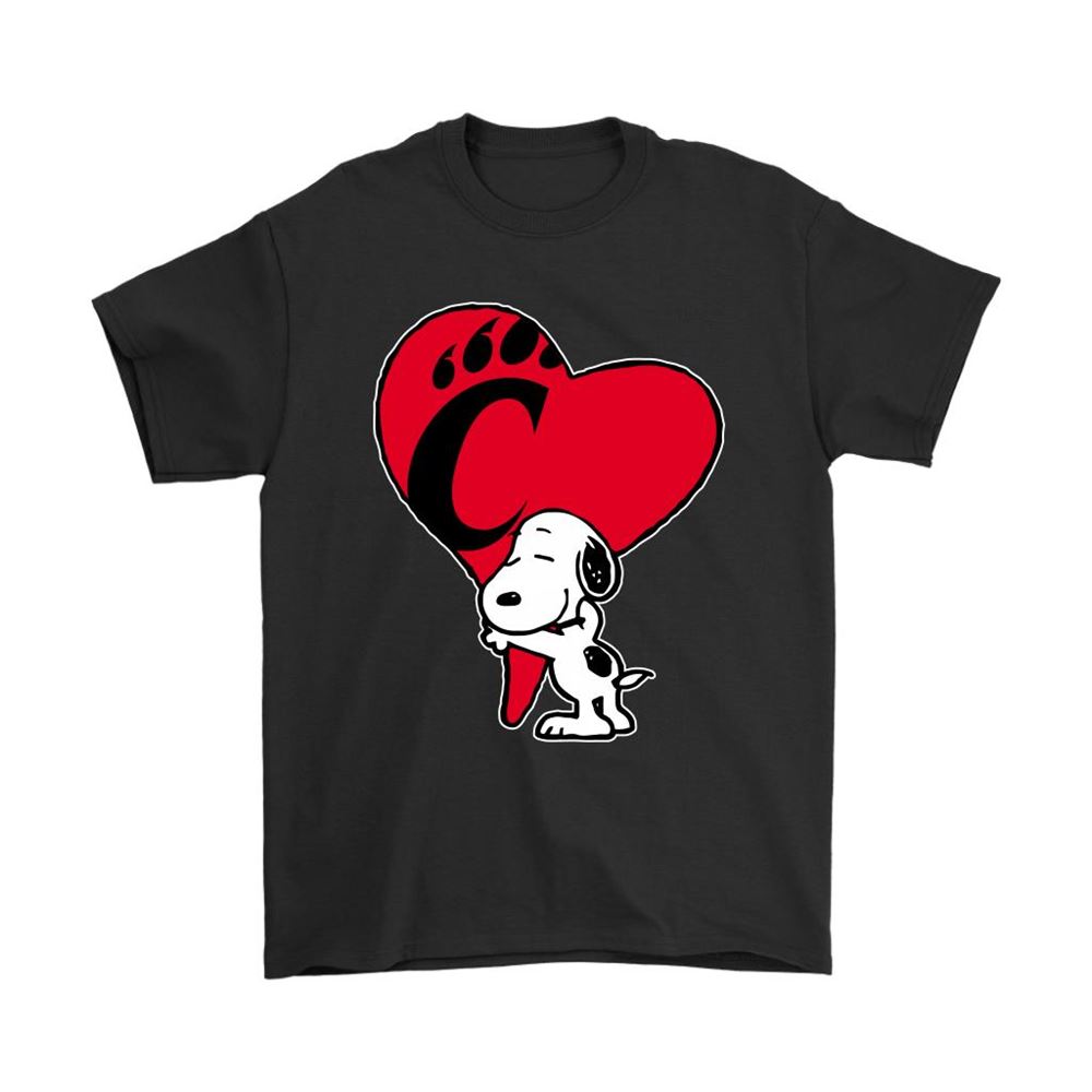 Snoopy Hugs The Cincinnati Bearcats Heart Ncaa Shirts