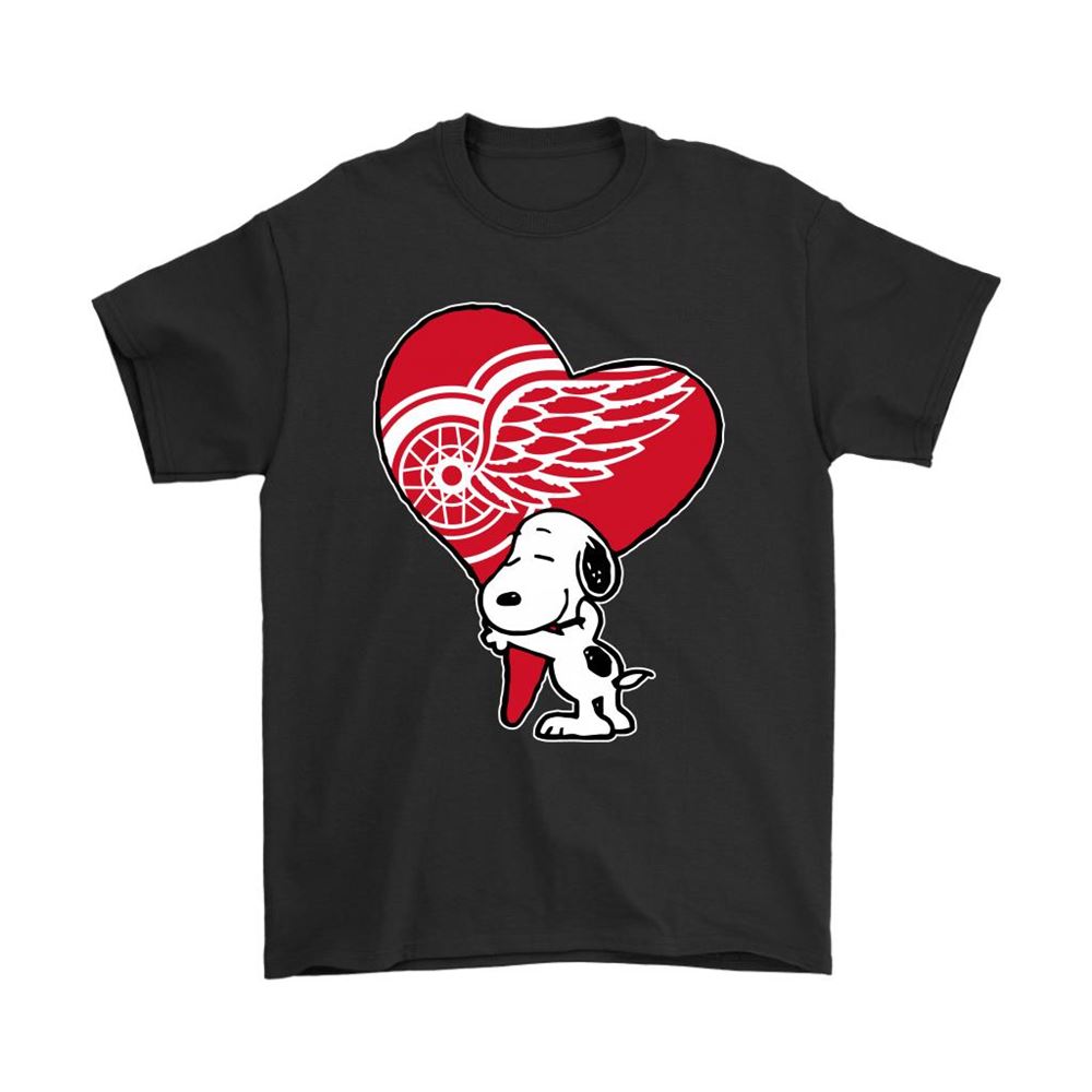 Snoopy Hugs The Detroit Red Wings Heart Nhl Shirts