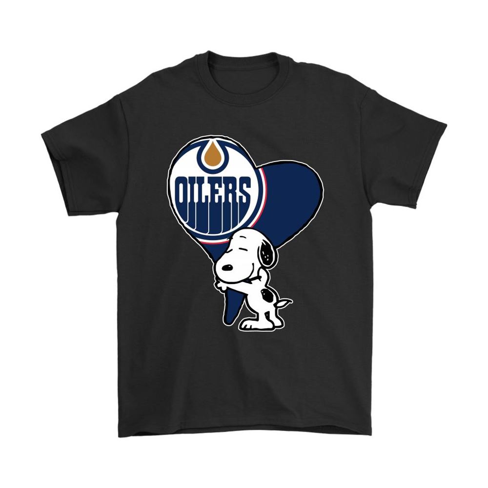 Snoopy Hugs The Edmonton Oilers Heart Nhl Shirts
