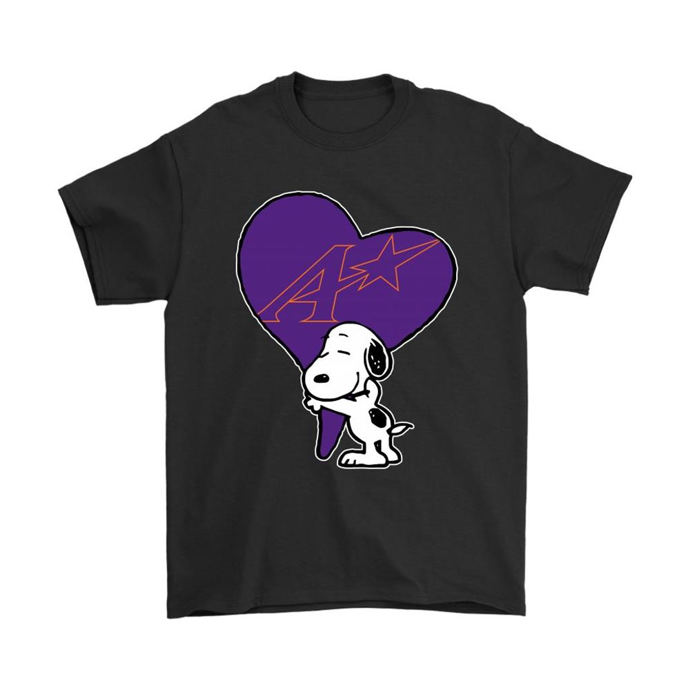 Snoopy Hugs The Evansville Purple Aces Heart Ncaa Shirts